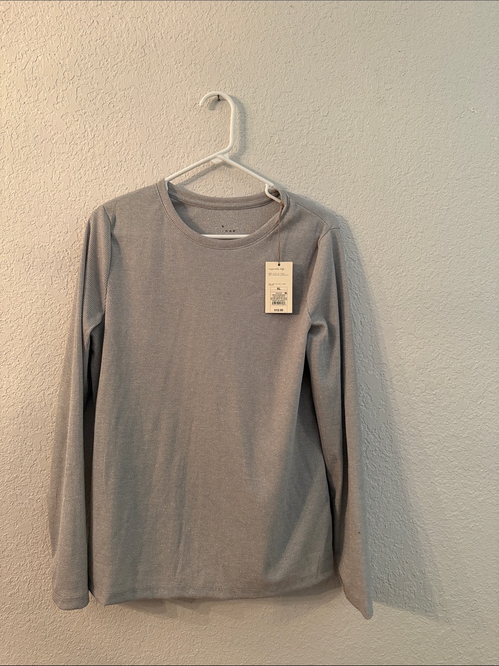 a new day Women's Long Sleeve Crewneck Tee - Light Gray